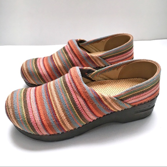 Dansko Shoes - Dansko vegan professional rainbow striped clogs